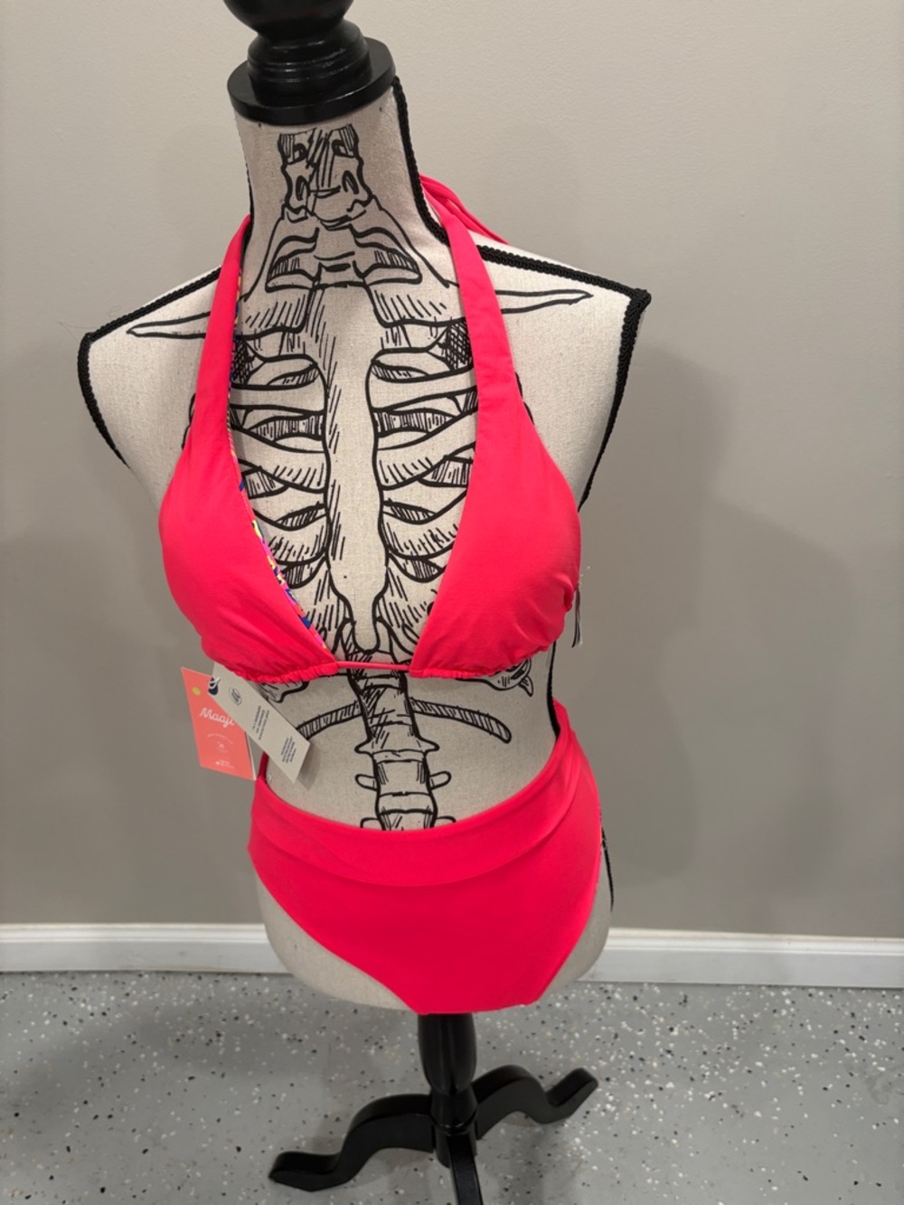 NWT Maaji reversible halterneck bikini top and high waisted bottom